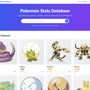[Source Code PHP] – Pokemon Stats Database